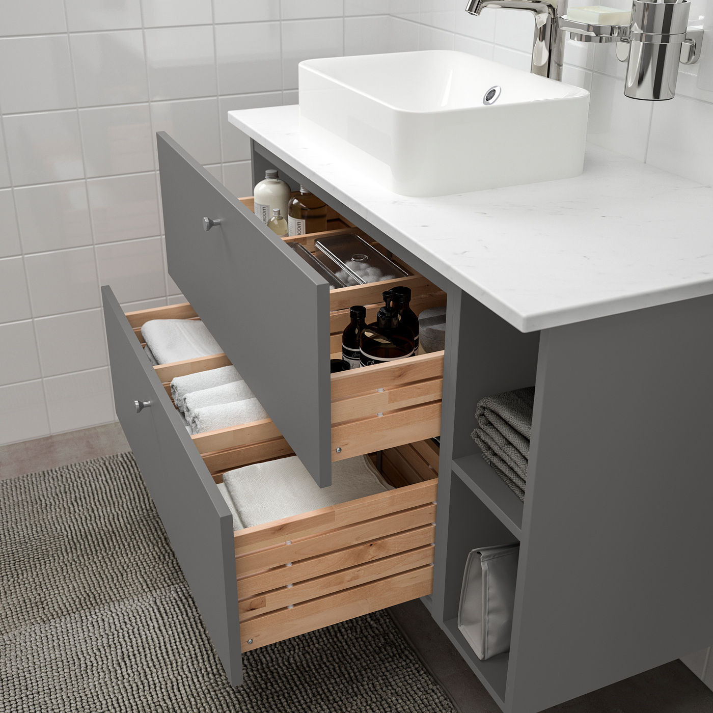 【土日限定お値下げ】IKEA GODMORGON ハイキャビネット GODMORGON open cabinet Gillburen dark grey - IKEA