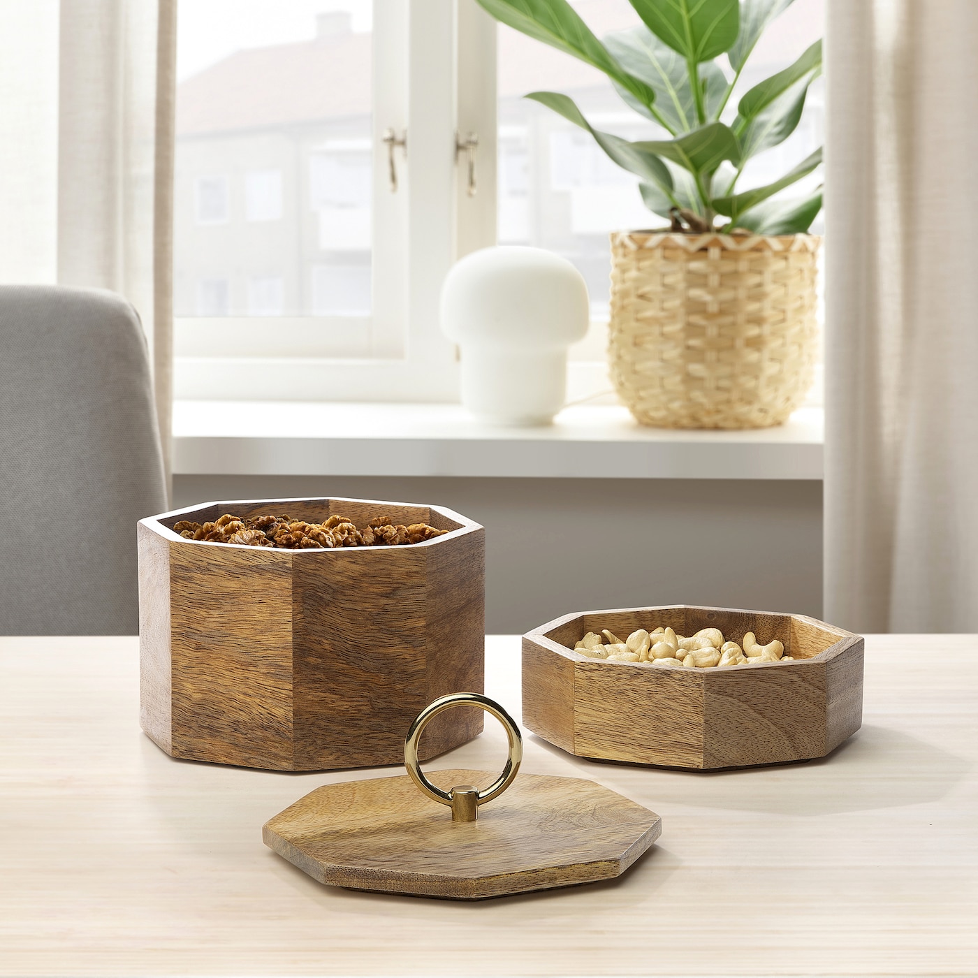 GOKVÄLLÅ box with lid wood - IKEA