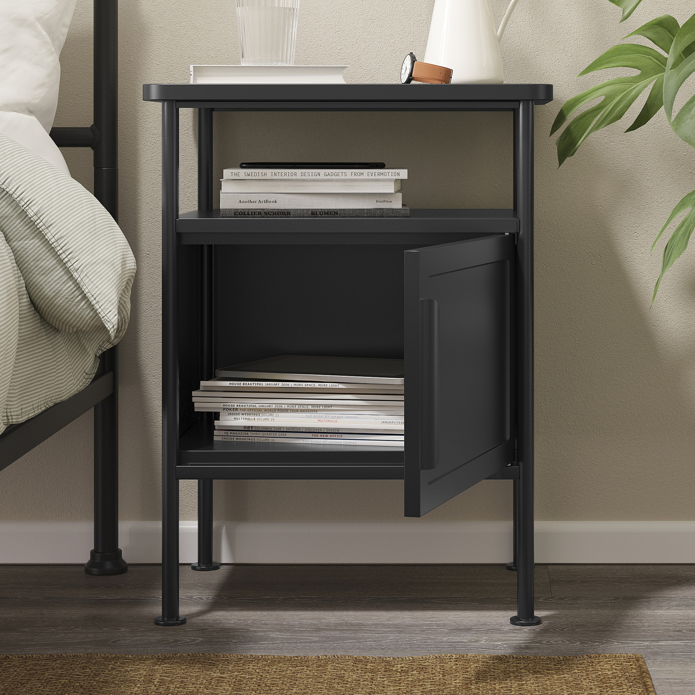 GRÅFJÄLLET bedside table anthracite - IKEA