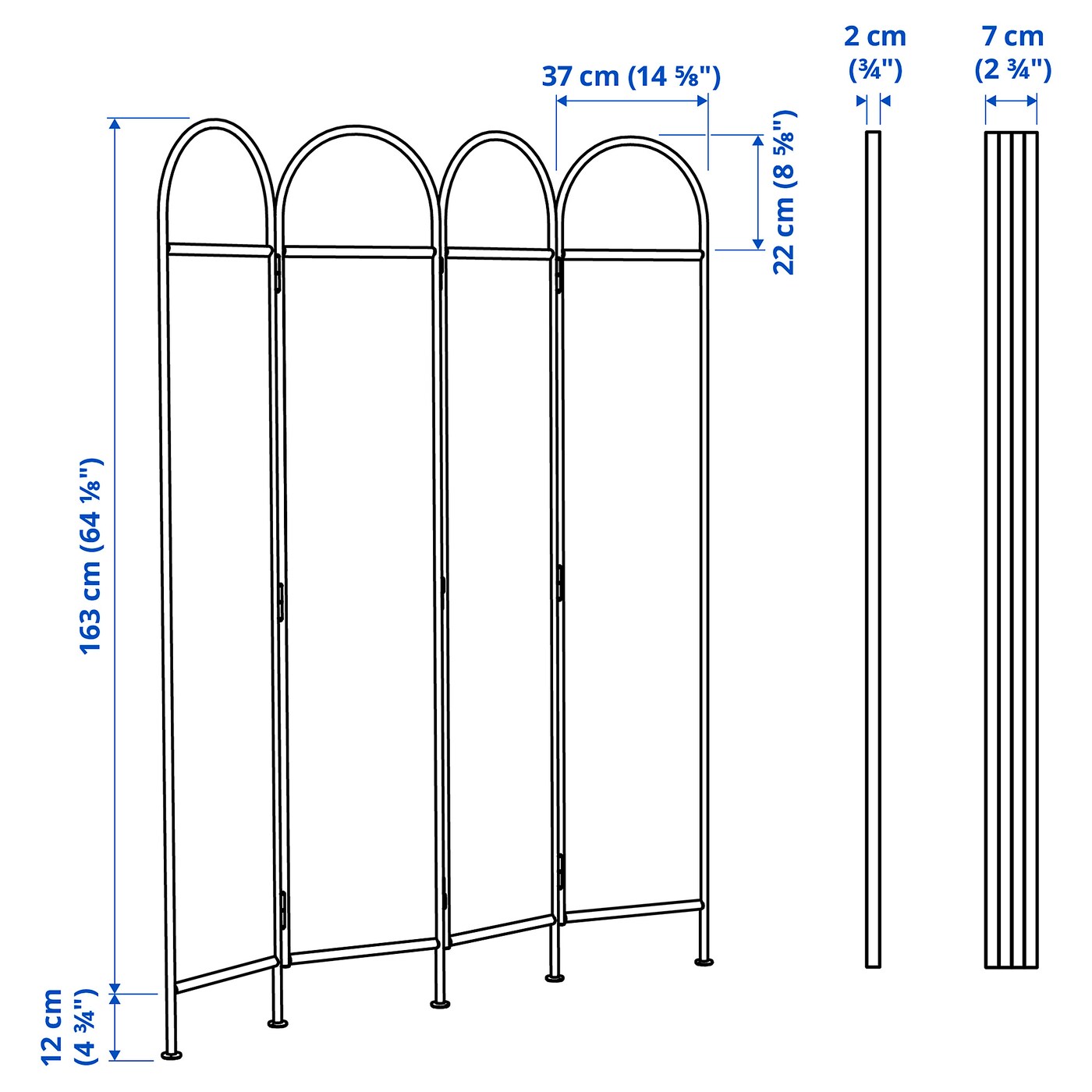 GRÅFJÄLLET room divider anthracite - IKEA