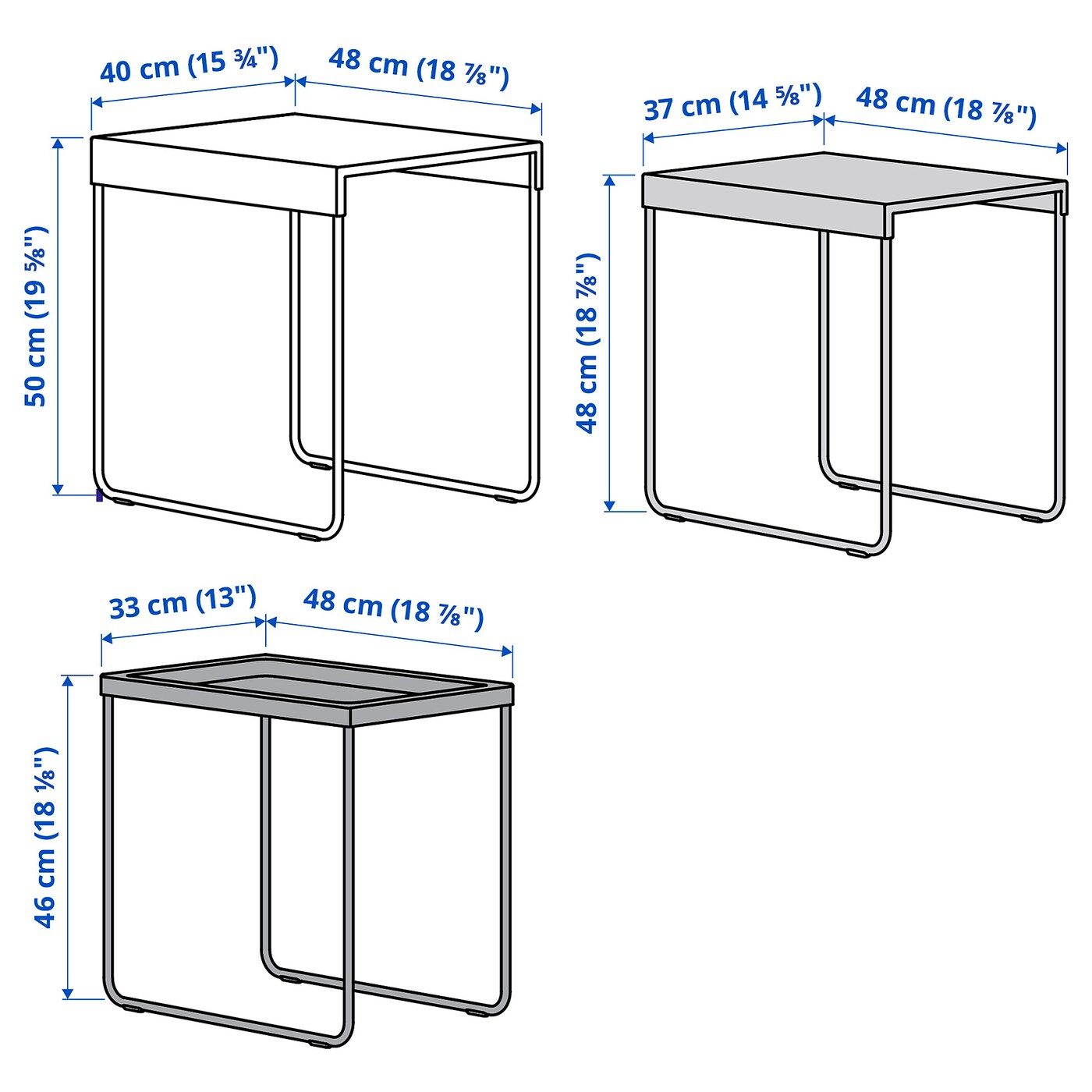 GRANBODA nest of tables, set of 3 - IKEA