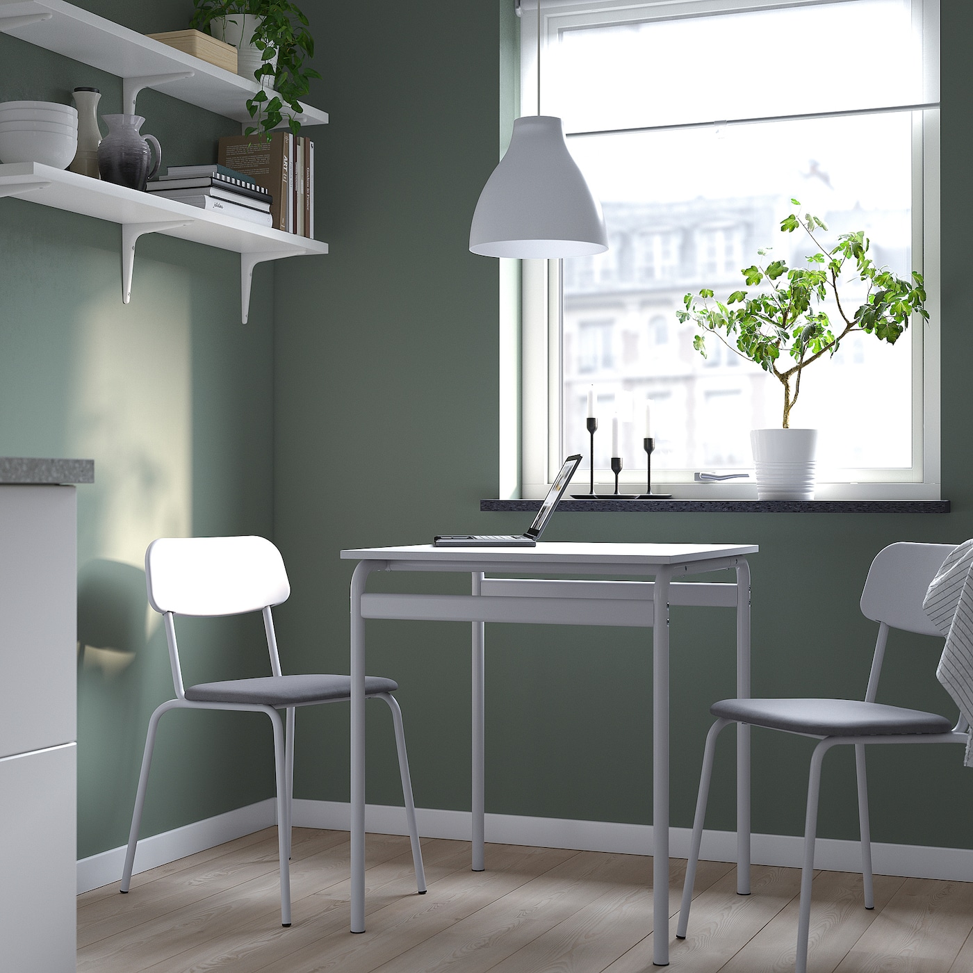 GRÅSALA / GRÅSALA table and 2 chairs grey grey/grey - IKEA