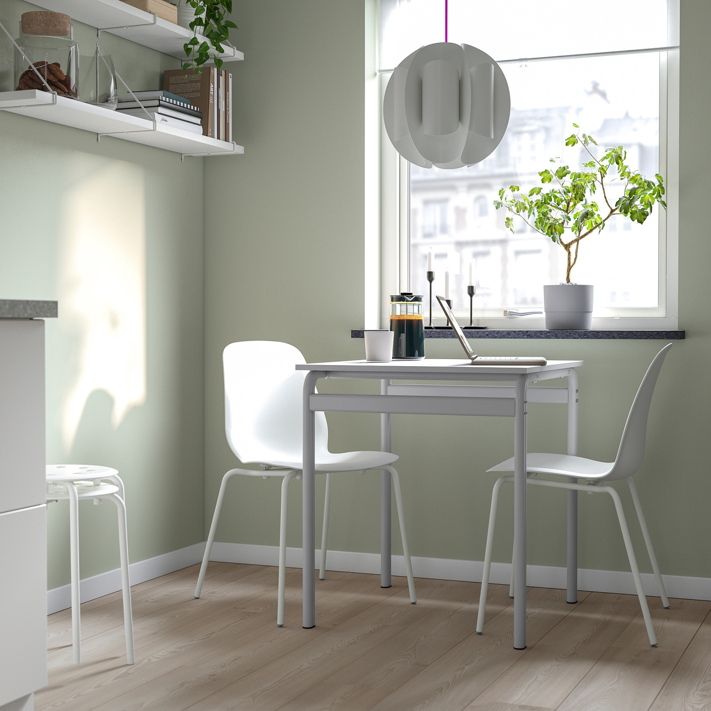 GRÅSALA / LIDÅS table and 2 chairs grey/white white - IKEA