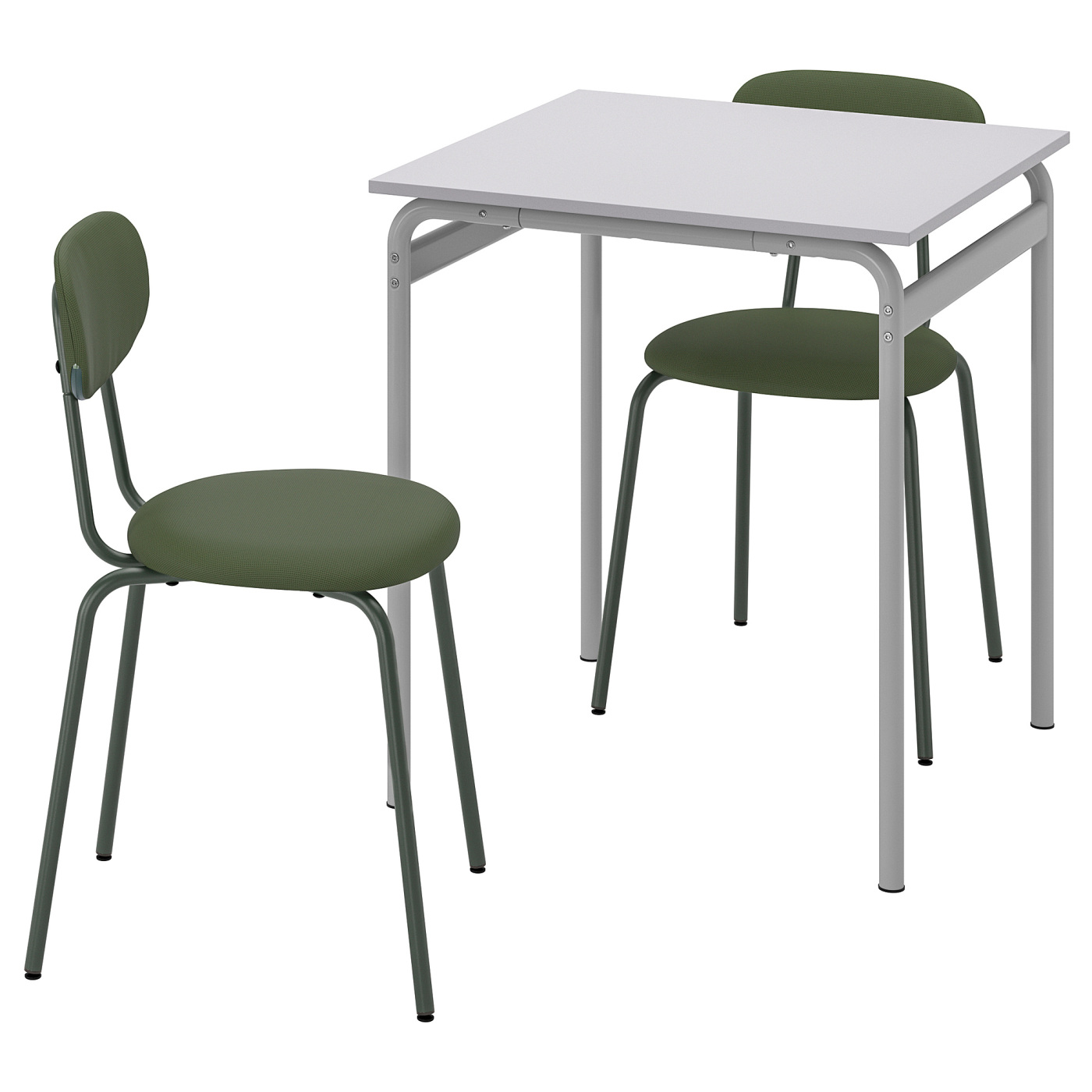 GRÅSALA / ÖSTANÖ table and 2 chairs grey/Remmarn deep green - IKEA