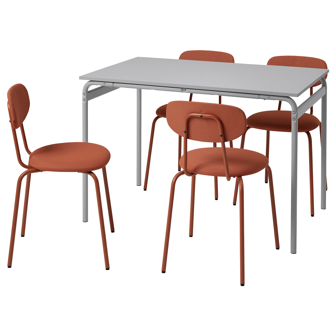 GRÅSALA / ÖSTANÖ table and 4 chairs grey/Remmarn red-brown - IKEA