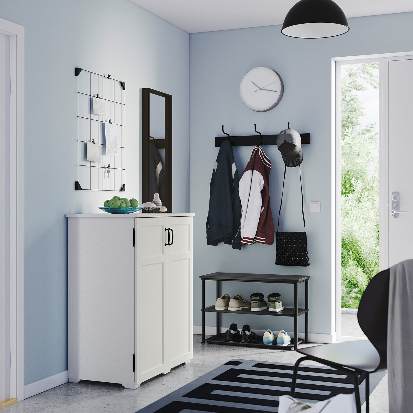 GREÅKER / NIPÅSEN hallway furniture, set of 4 white/black - IKEA