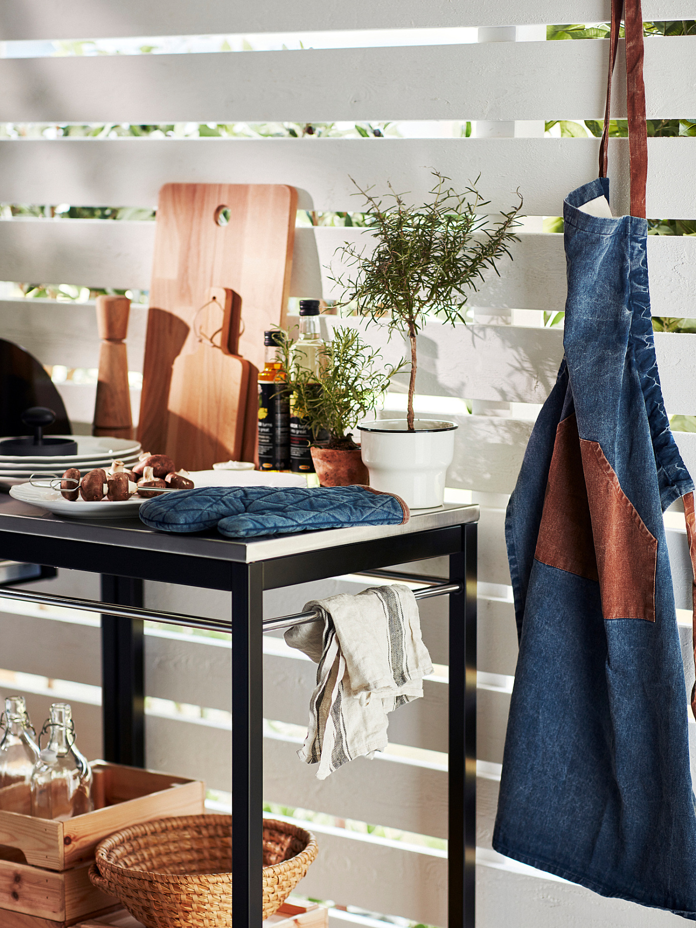GRILLTIDER apron blue/brown - IKEA