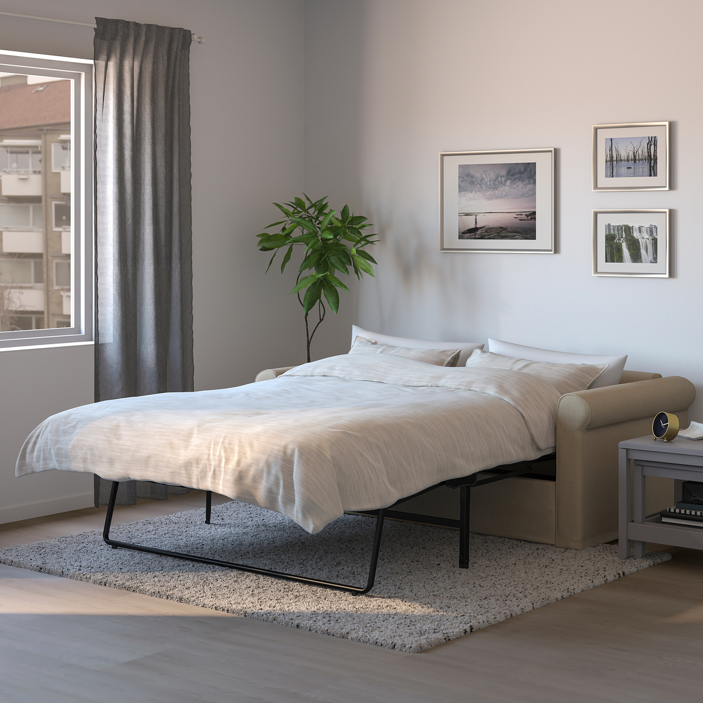 GRÖNLID 2-seat sofa-bed Sporda natural - IKEA
