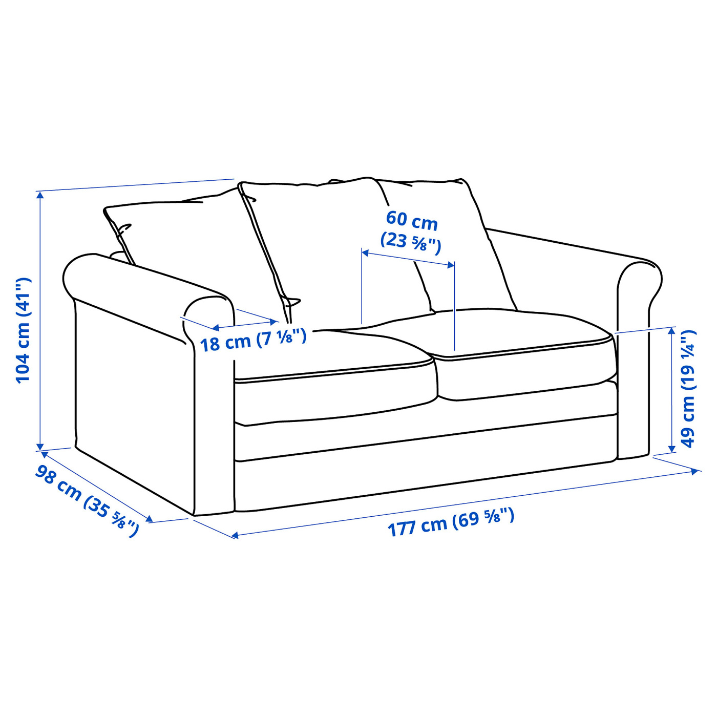GRÖNLID 2-seat sofa Djuparp dark green-blue - IKEA