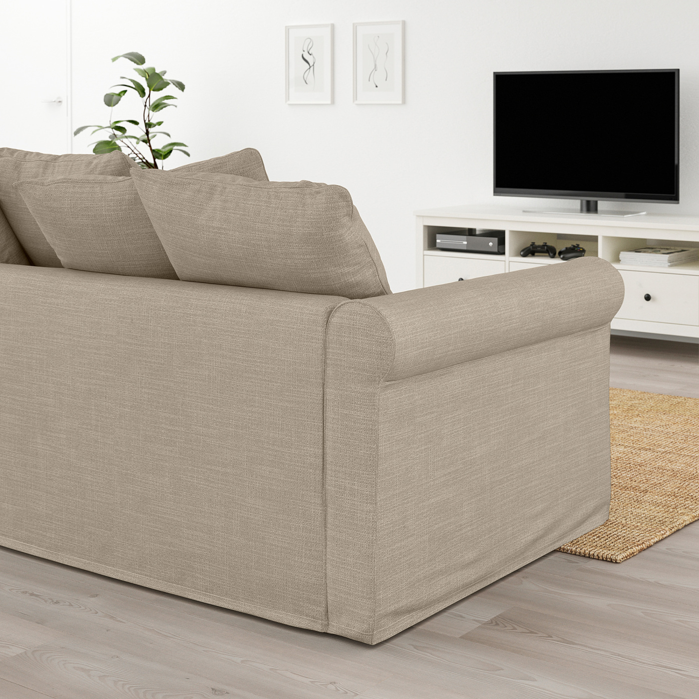 GRÖNLID 3-seat sofa-bed Hillared beige - IKEA