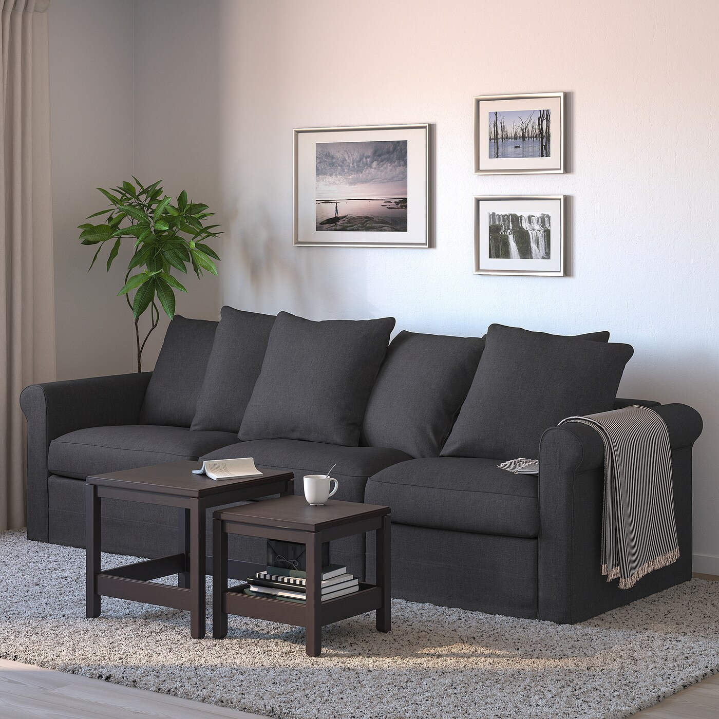 GRÖNLID 3-seat sofa-bed Sporda dark grey - IKEA