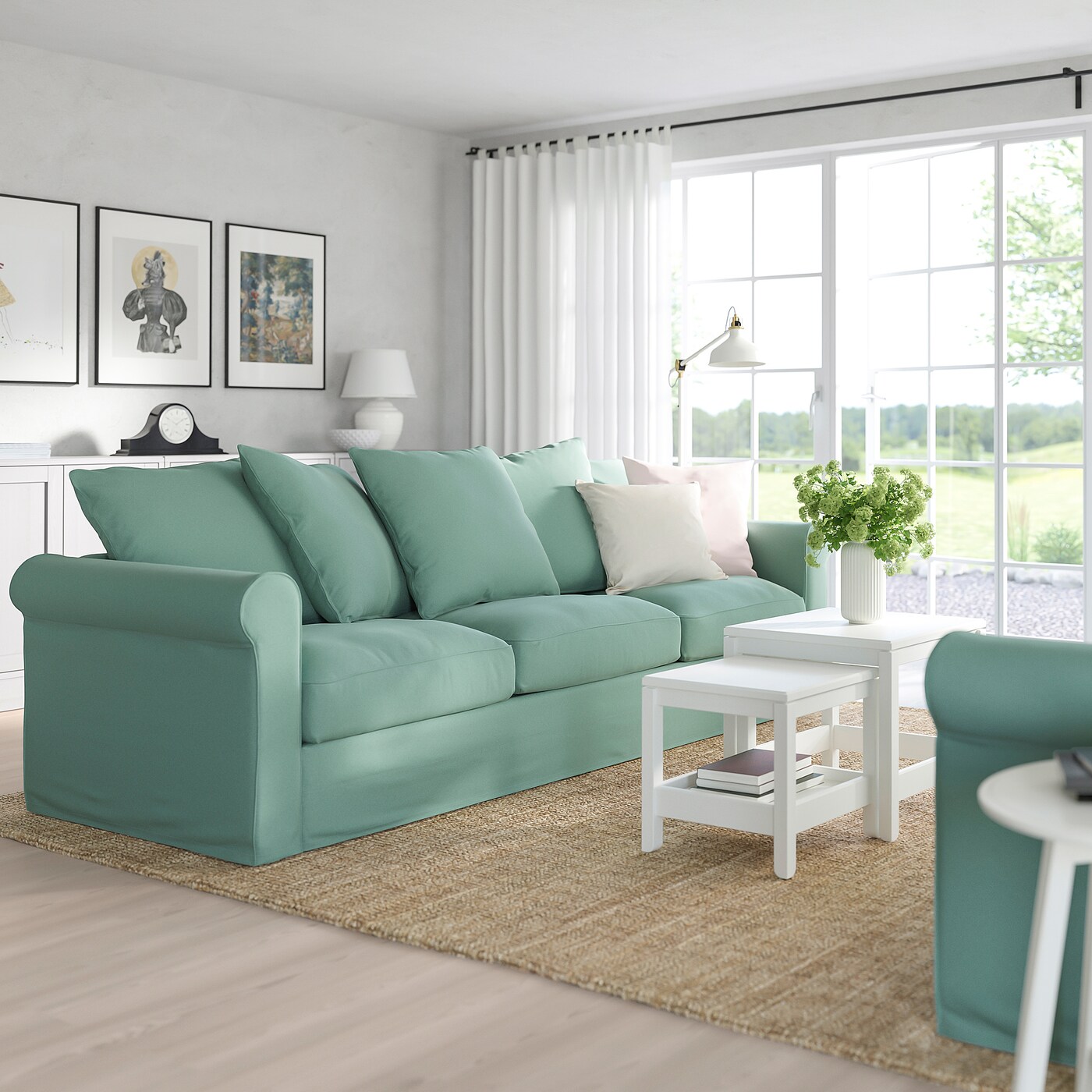 GRÖNLID 3-seat sofa Ljungen light green - IKEA