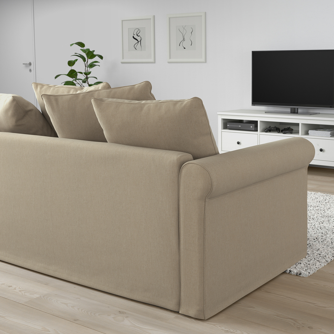IKEA GRONLID ソファベット カバー ベージュ IKEA Gronlid Sofa with
