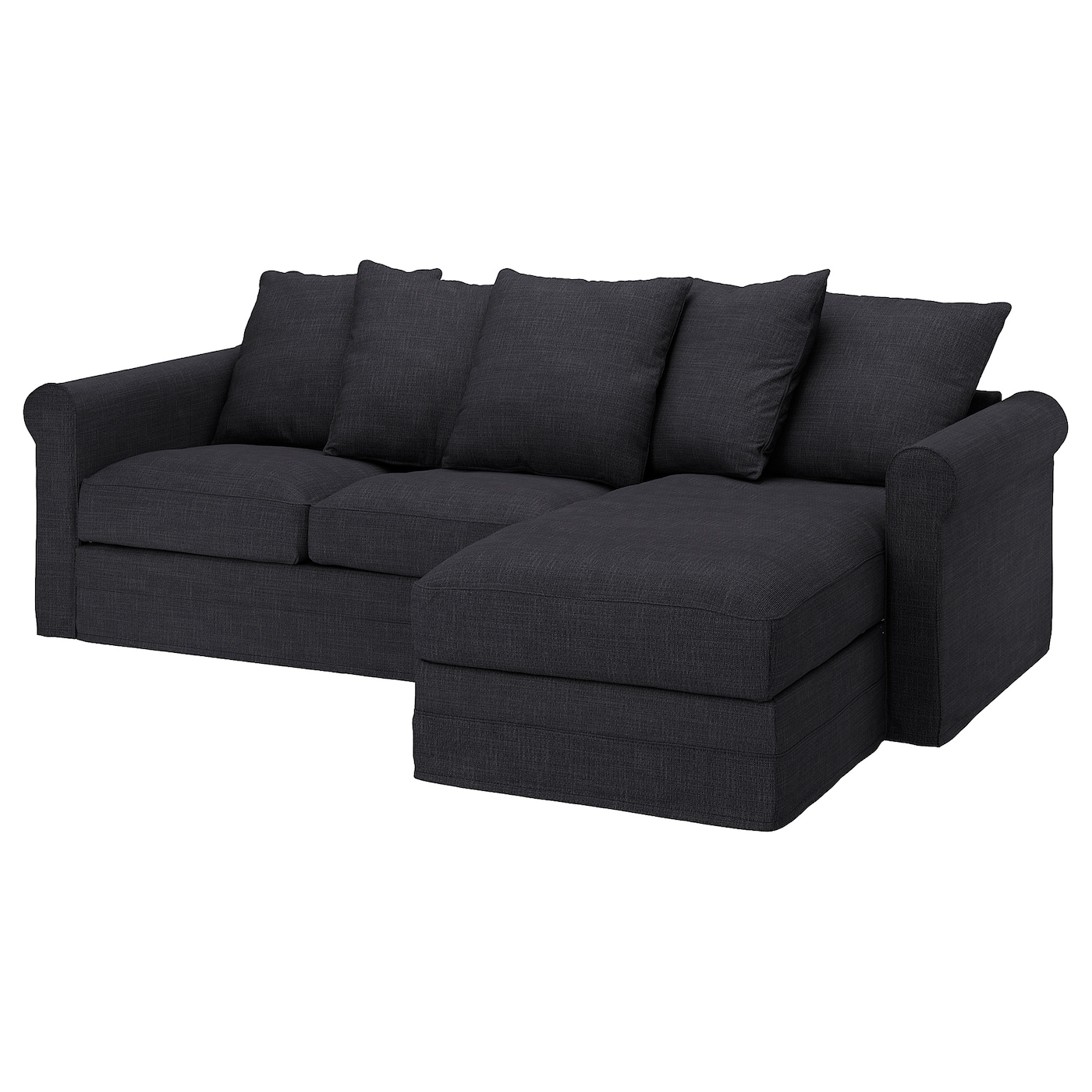 GRÖNLID 3-seat sofa with chaise longue/Hillared anthracite - IKEA