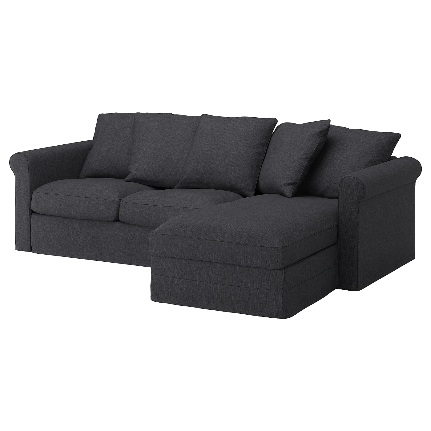 GRÖNLID 3-seat sofa with chaise longue Sporda dark grey - IKEA