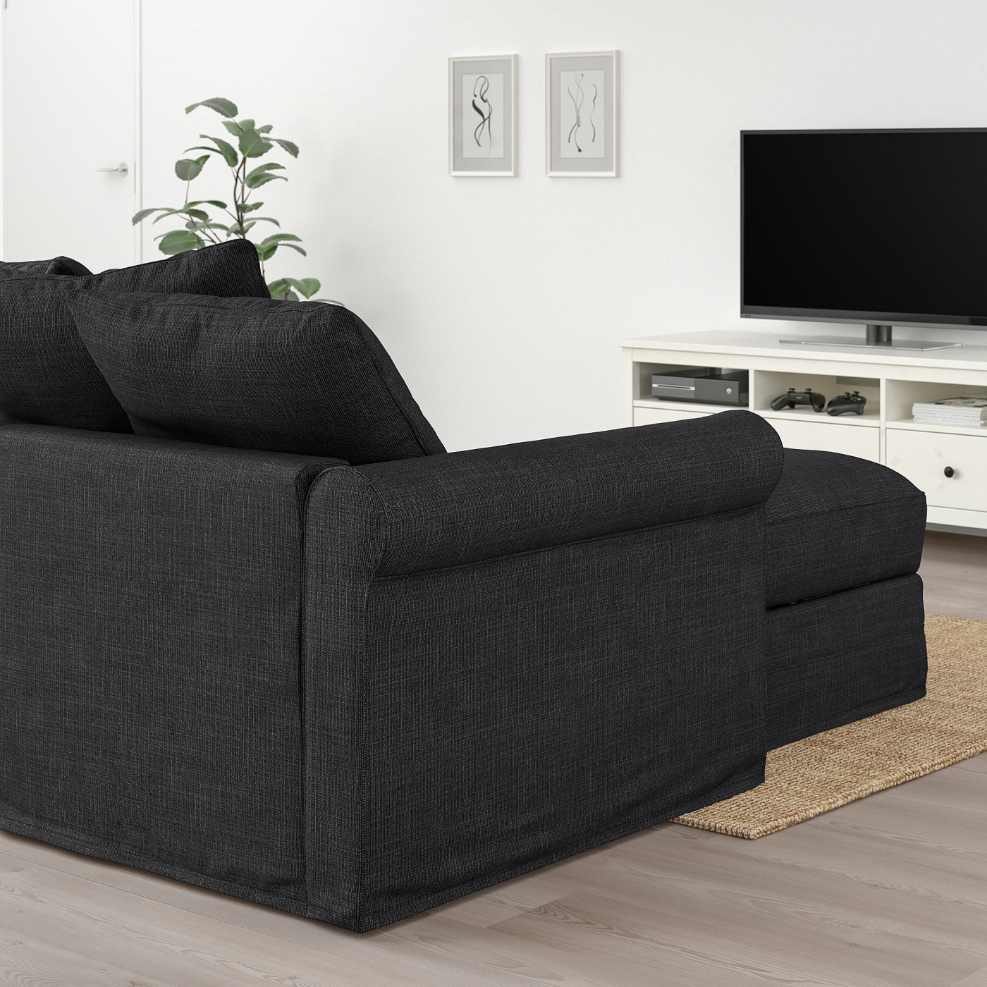 GRÖNLID 4-seat sofa with chaise longue/Hillared anthracite - IKEA