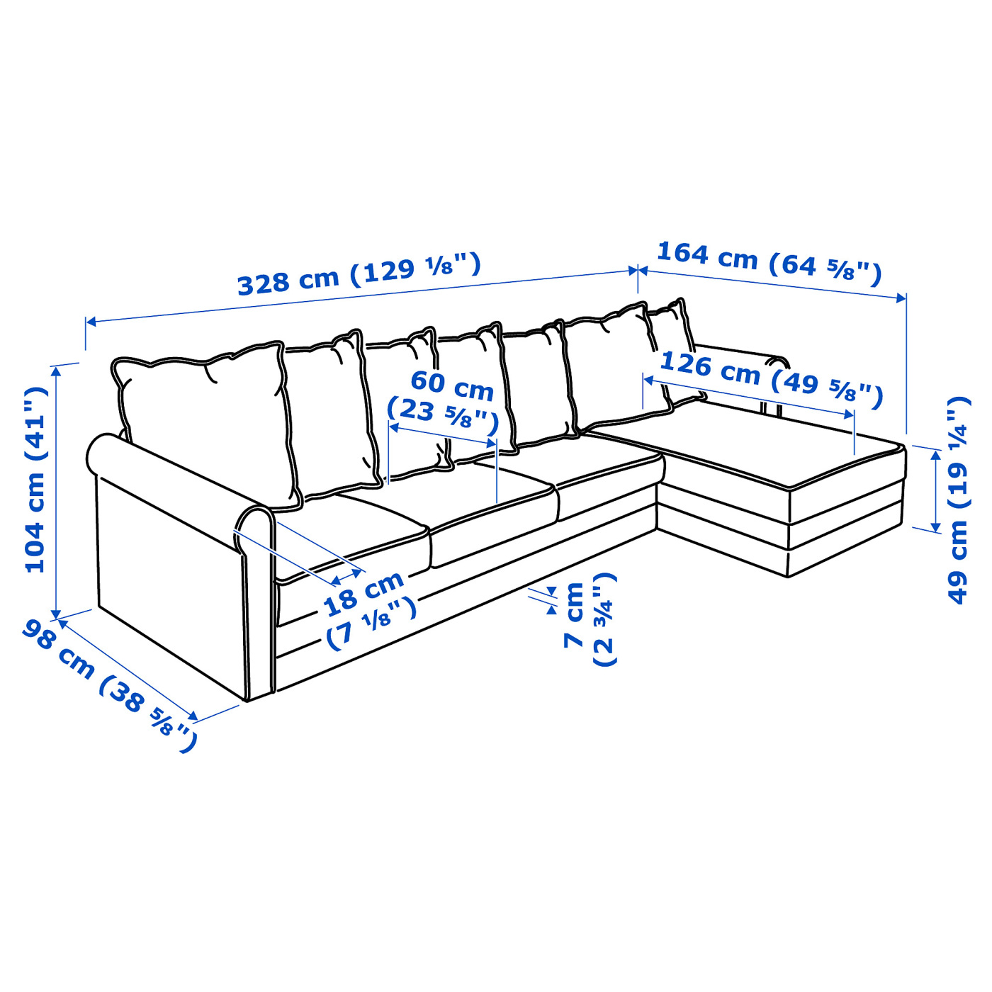 GRÖNLID 4-seat sofa with chaise longue Sporda dark grey - IKEA