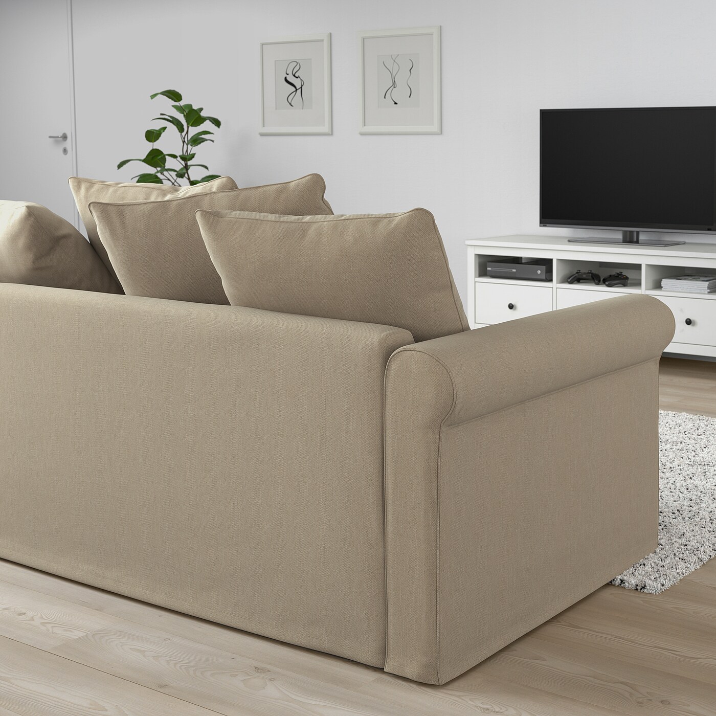 GRÖNLID 4-seat sofa with chaise longue Sporda natural - IKEA