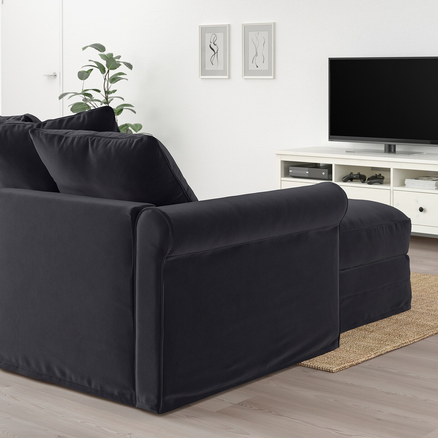 GRÖNLID 4-seat sofa with chaise longues/Djuparp dark grey - IKEA