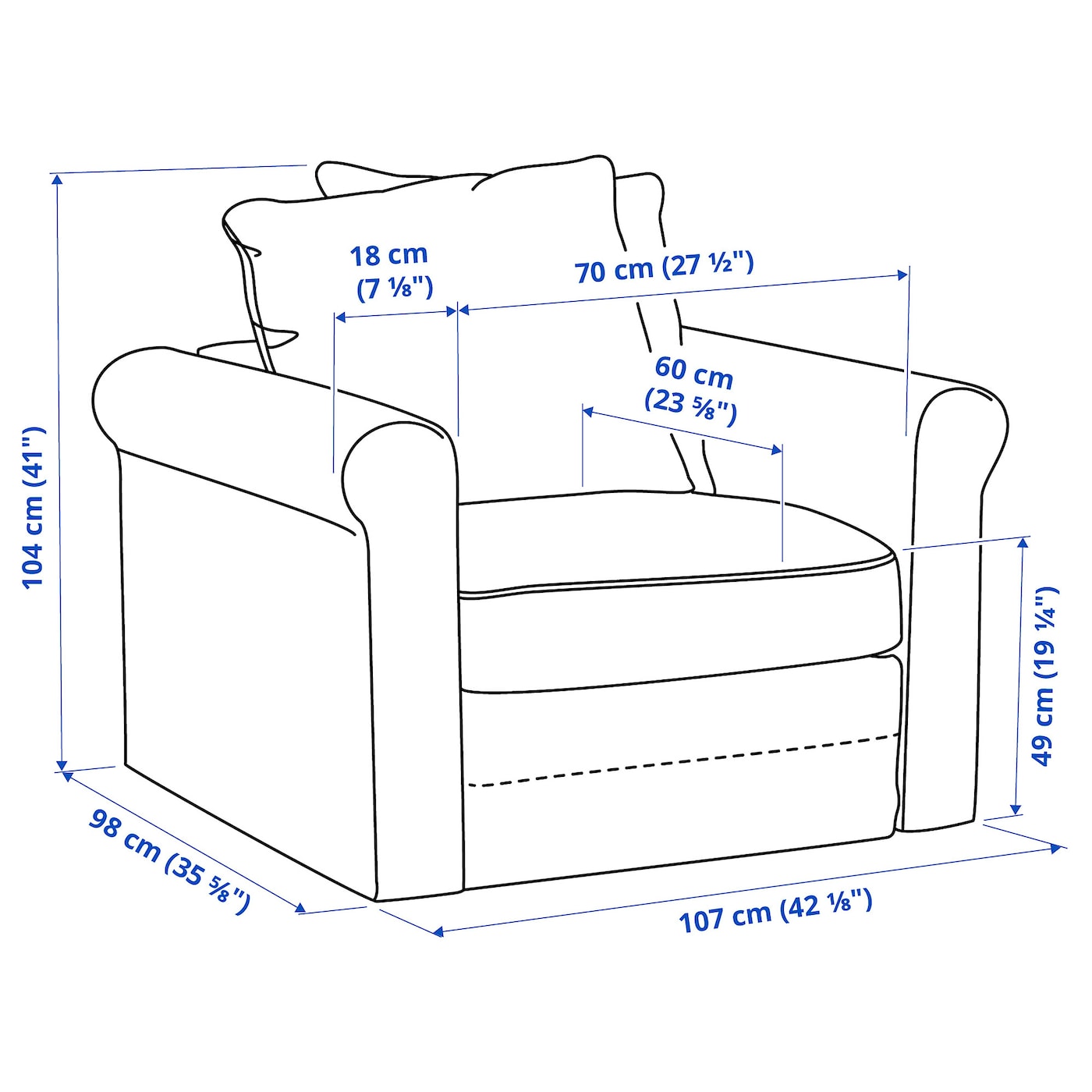 IKEA GRÖNLID Cover sold for armchair, Sporda natural REMOVABLE COVER NEW (COVER ONLY)