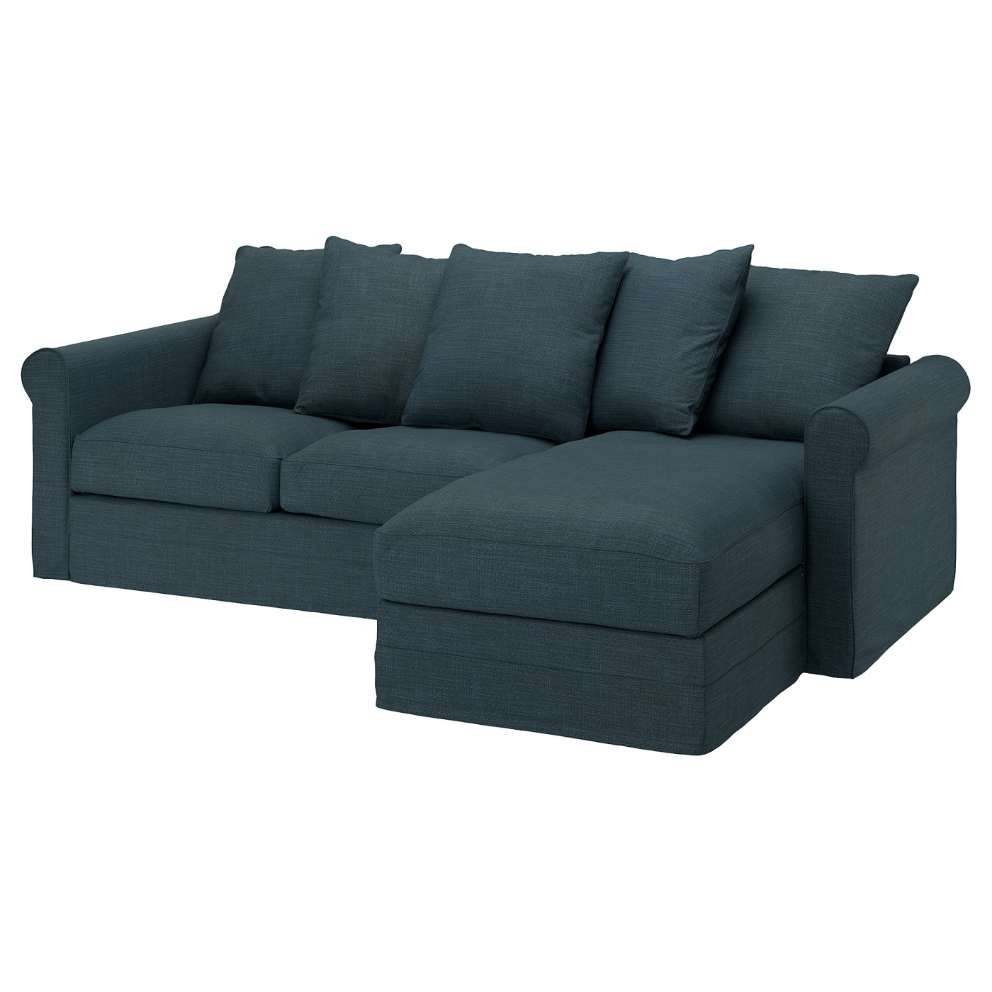 GRÖNLID cover for 3-seat sofa-bed with chaise longue/Hillared dark