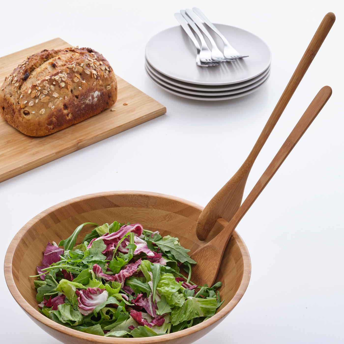 GRÖNSAKER 2-piece salad servers set bamboo - IKEA