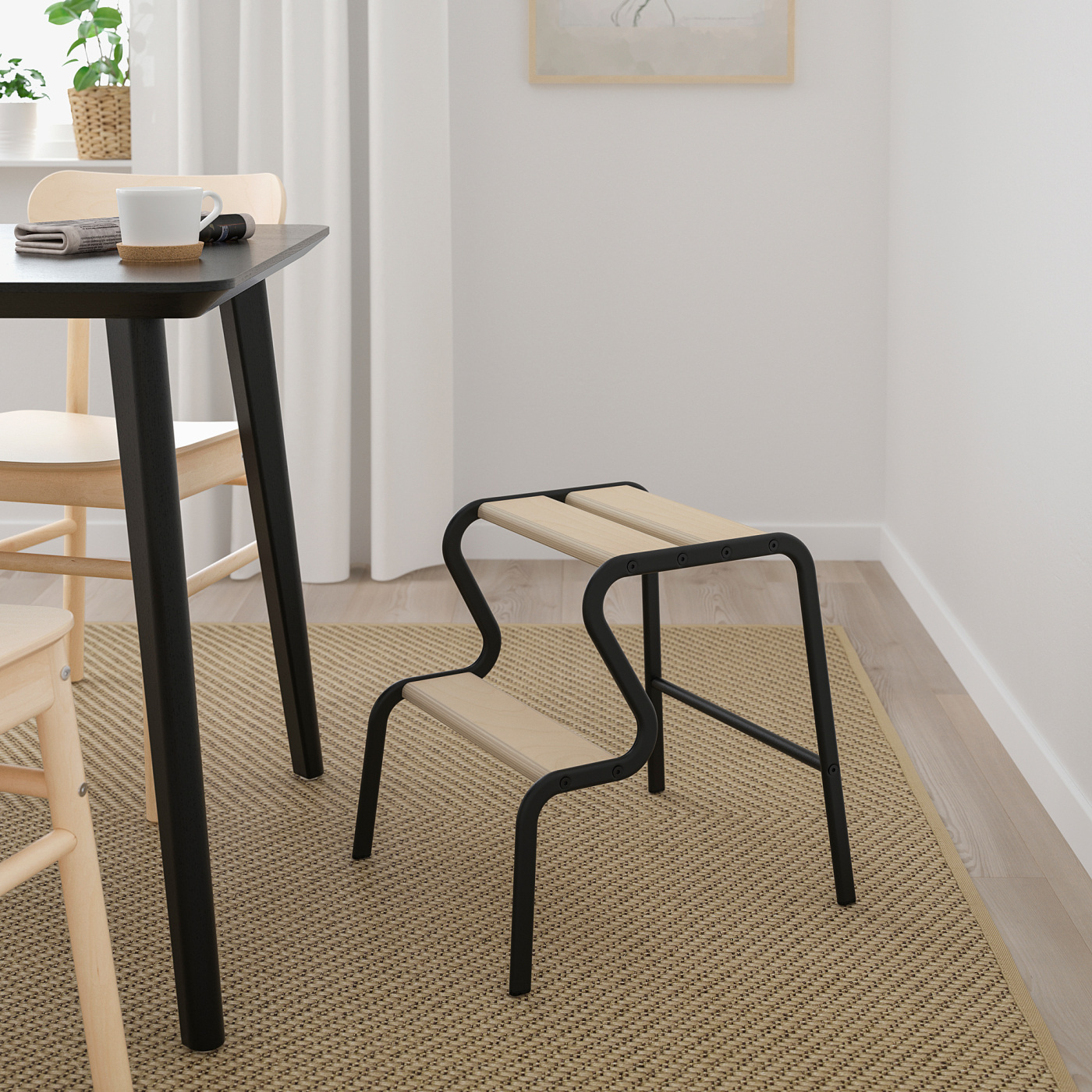 IKEAの廃盤品★GRUBBAN GRUBBAN step stool black/birch - IKEA
