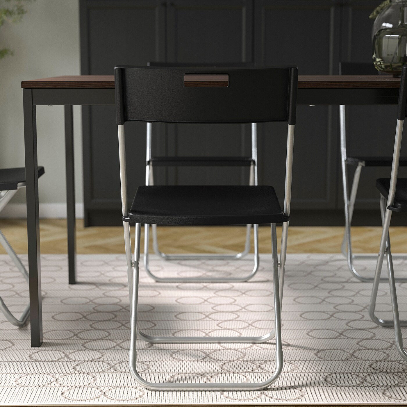 GUNDE folding chair black IKEA