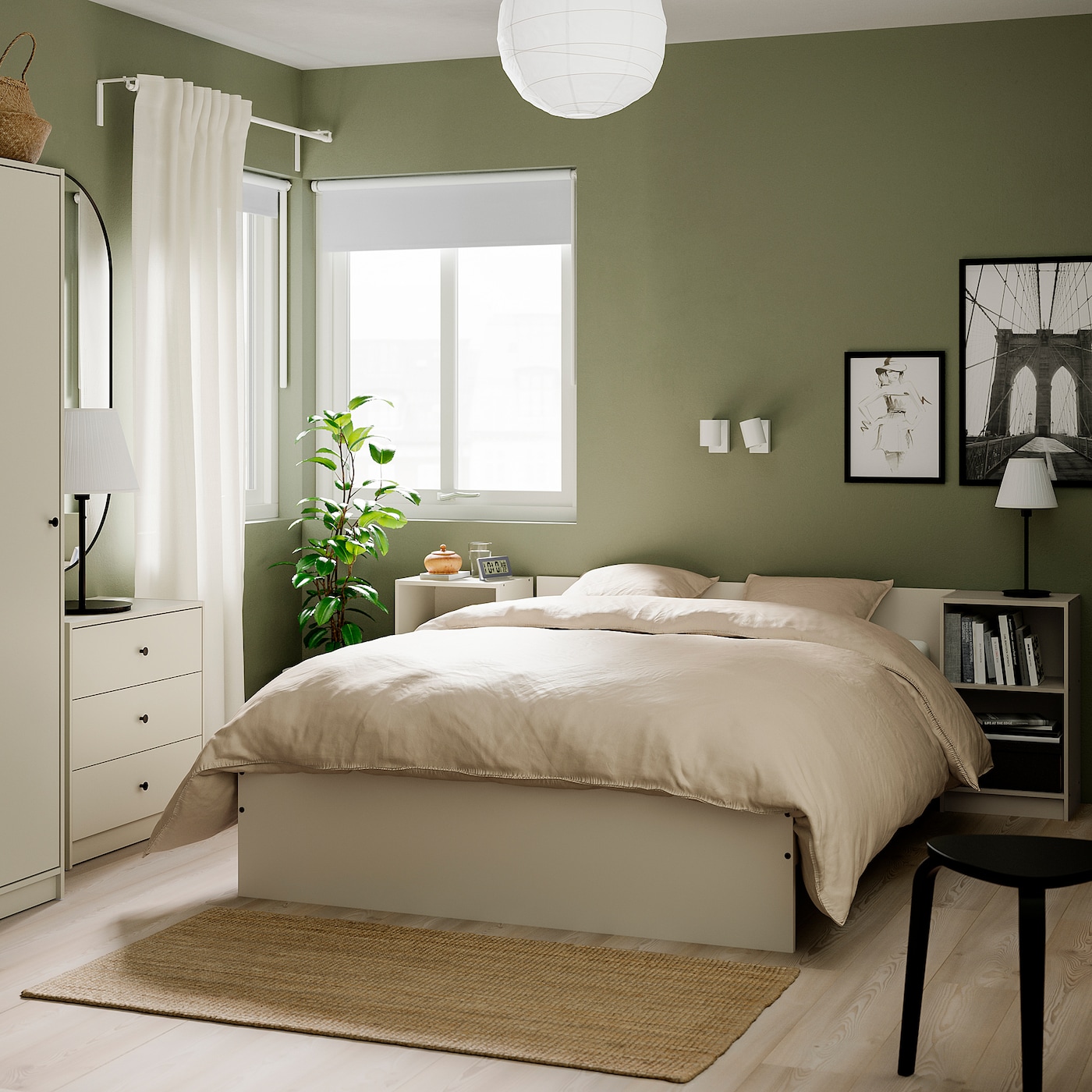 GURSKEN bedside table light beige - IKEA