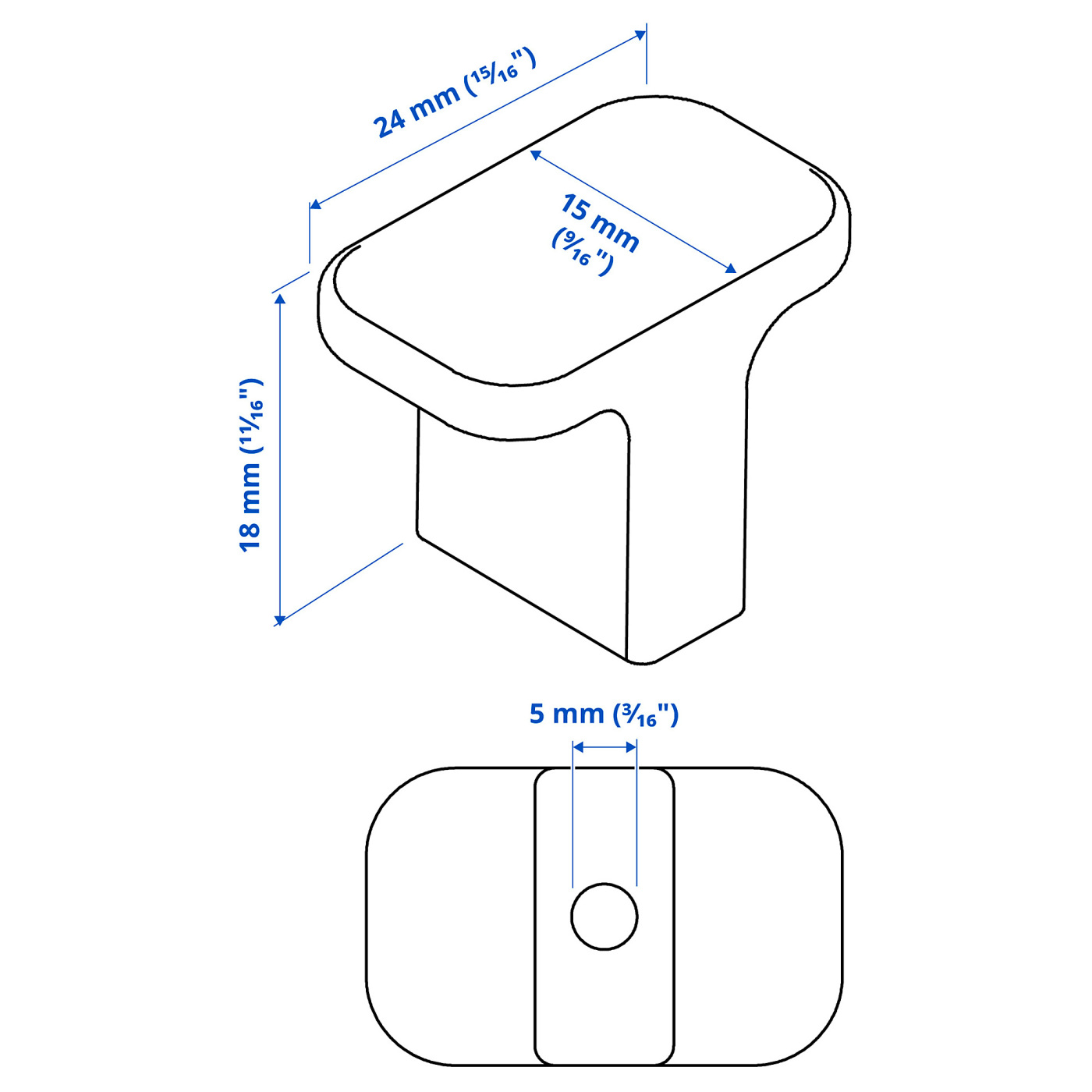 IKEA HACK NÄSINGE アンティーク仕上　1脚 HACKÅS knob anthracite - IKEA