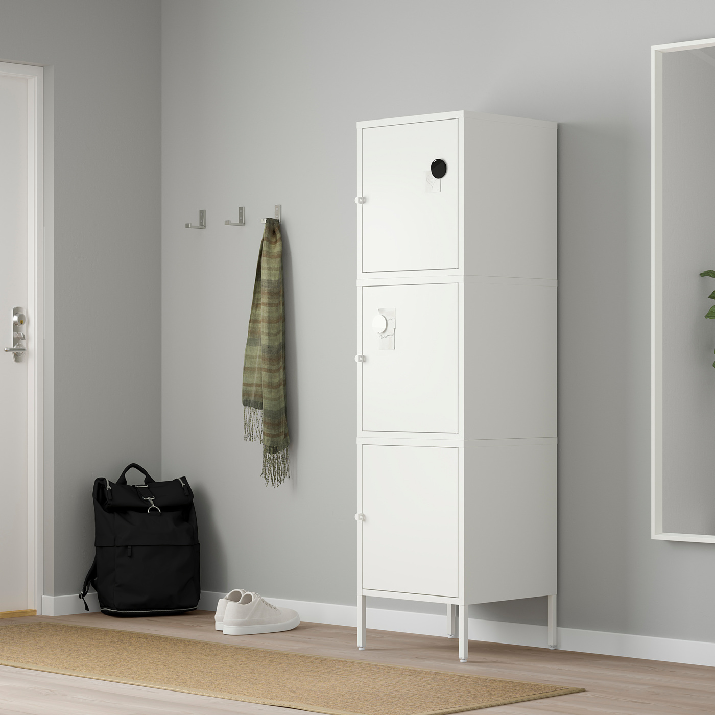 IKEA HALLAN 2枚扉キャビネット HÄLLAN storage combination with doors white - IKEA