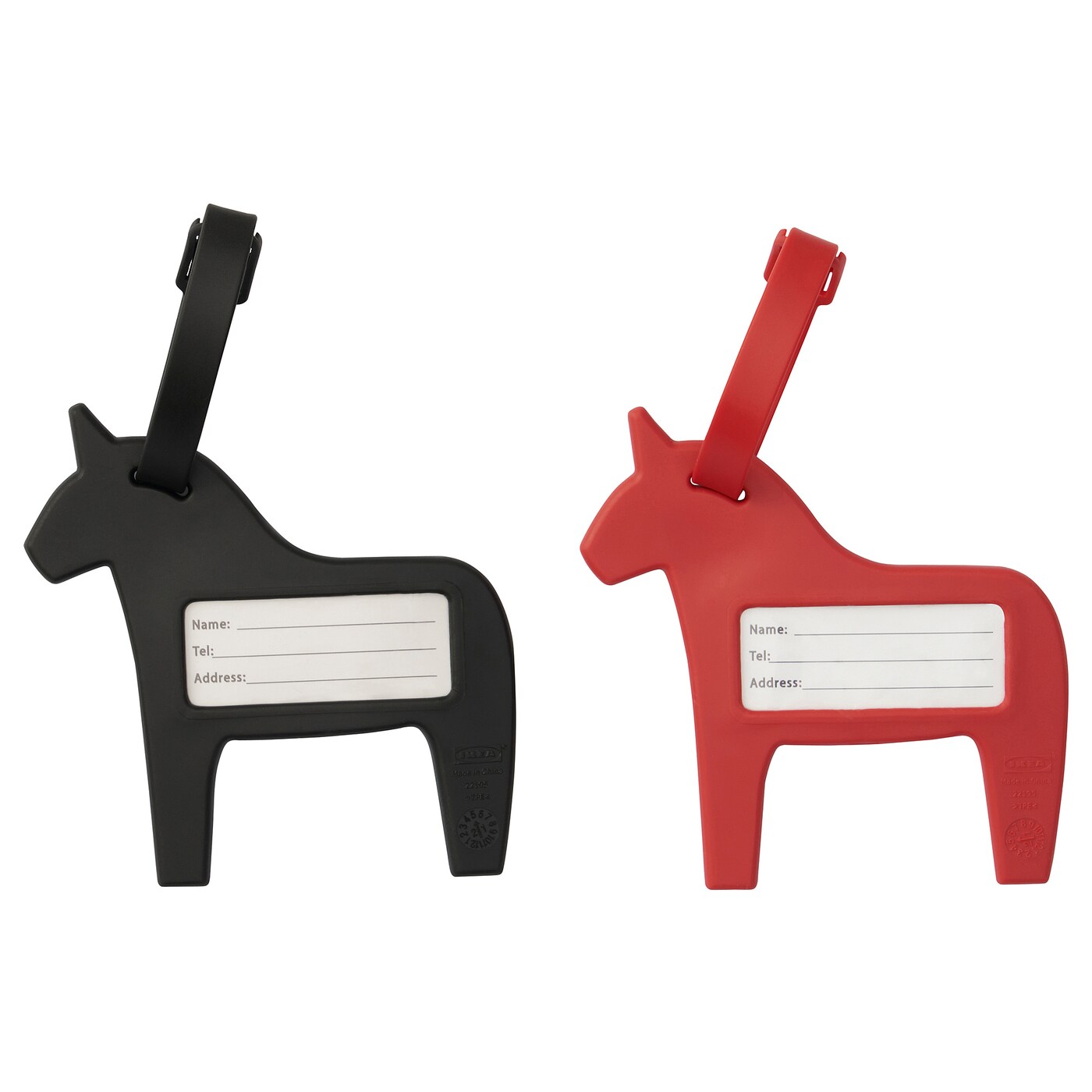 HÄSTHAGE luggage tag red/black - IKEA