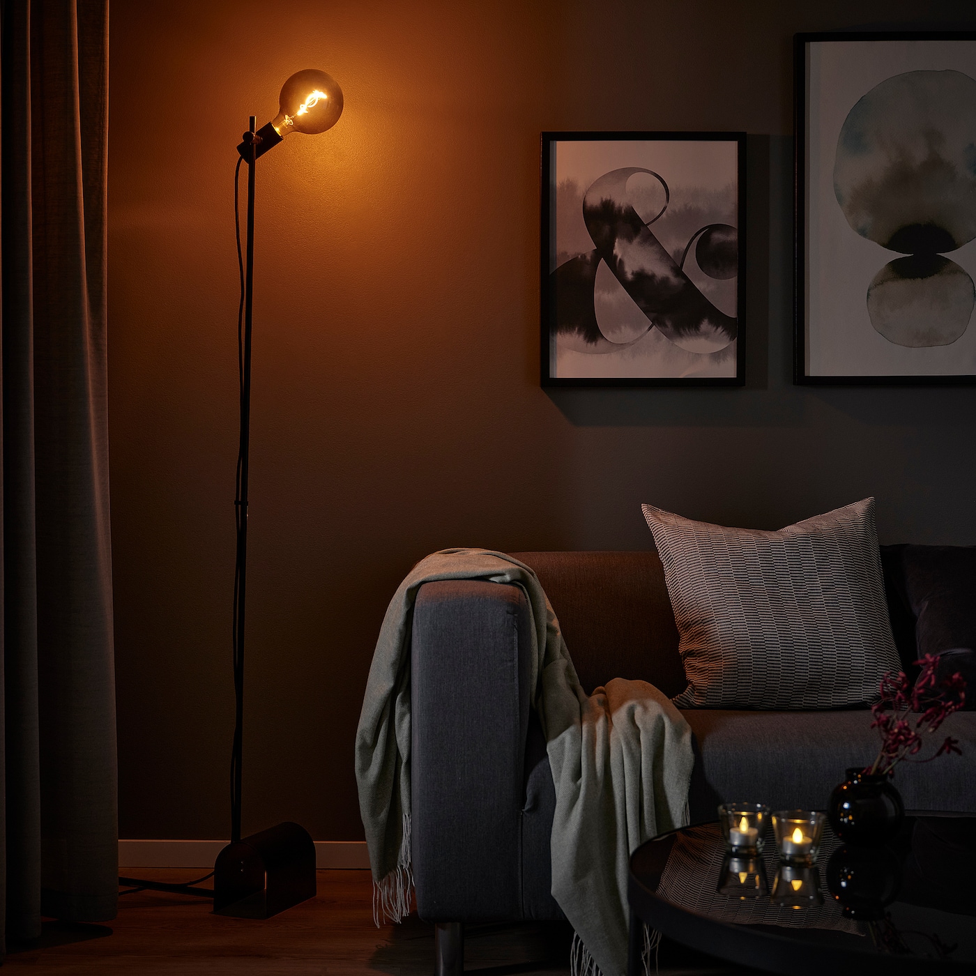 HÅRSLINGA floor lamp black - IKEA