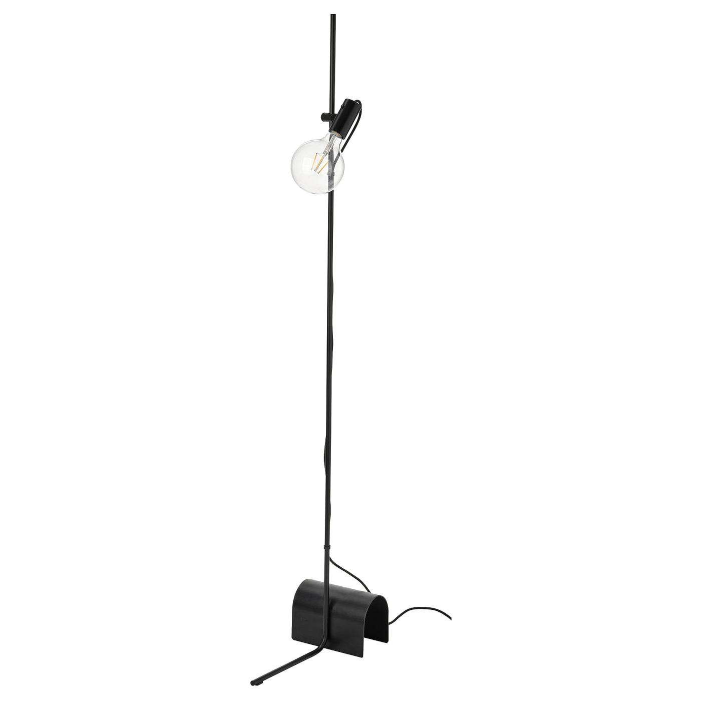 IKEA フロアランプ 3点セHARSLINGA LUNNOM HÅRSLINGA / LUNNOM floor lamp with light bulb black/clear glass - IKEA