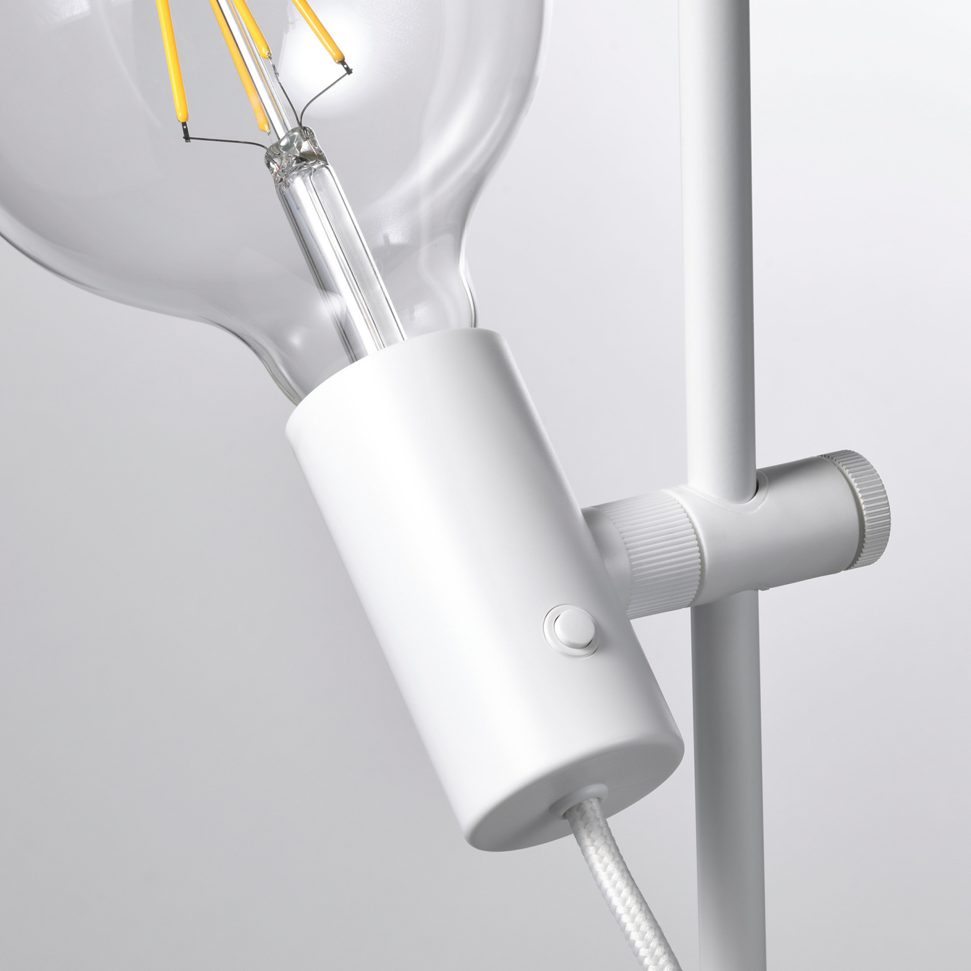 HÅRSLINGA / LUNNOM floor lamp with light bulb white/clear glass - IKEA