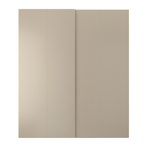 HASVIK pair of sliding doors grey-beige - IKEA