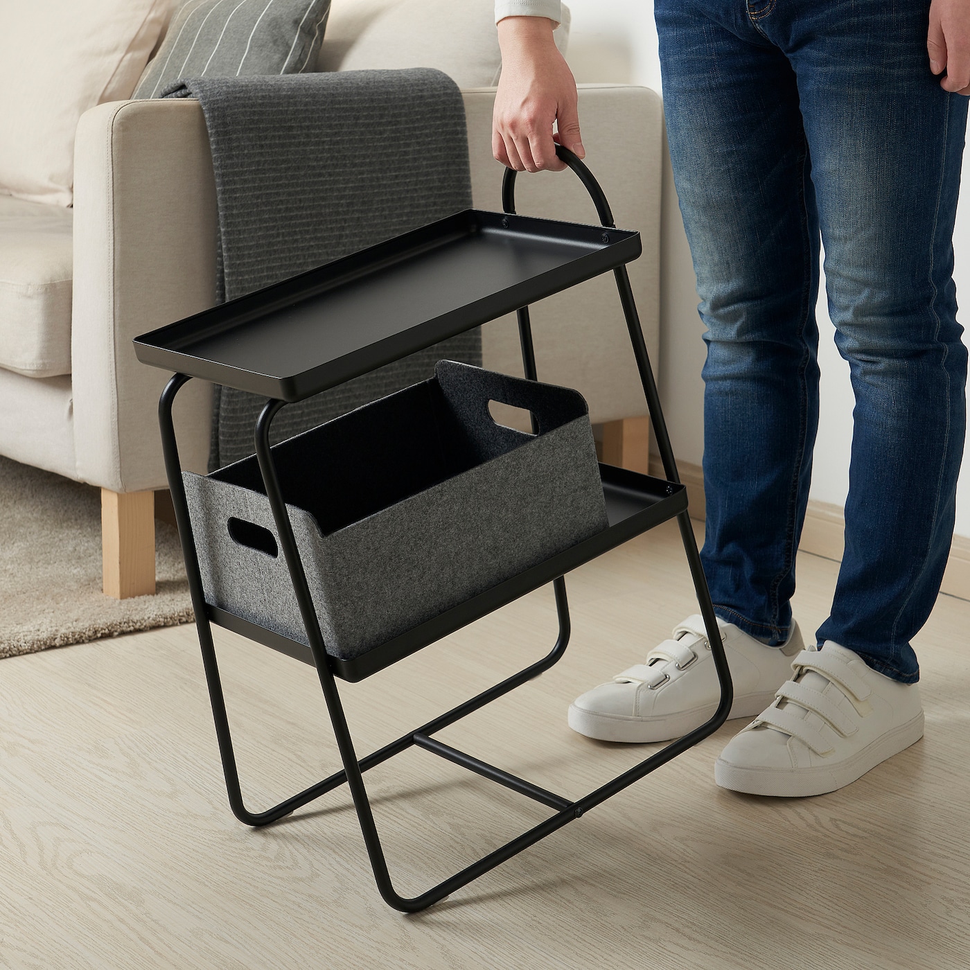 HATTÅSEN bedside table/shelf unit black - IKEA