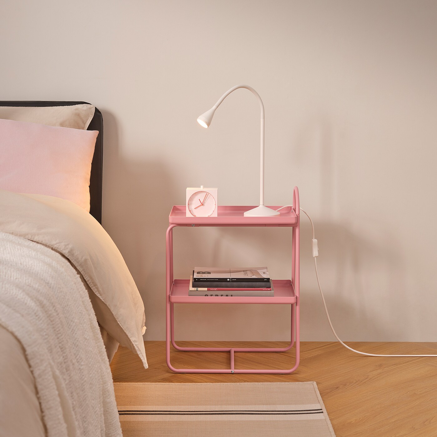 HATTÅSEN bedside table/shelf unit pink - IKEA