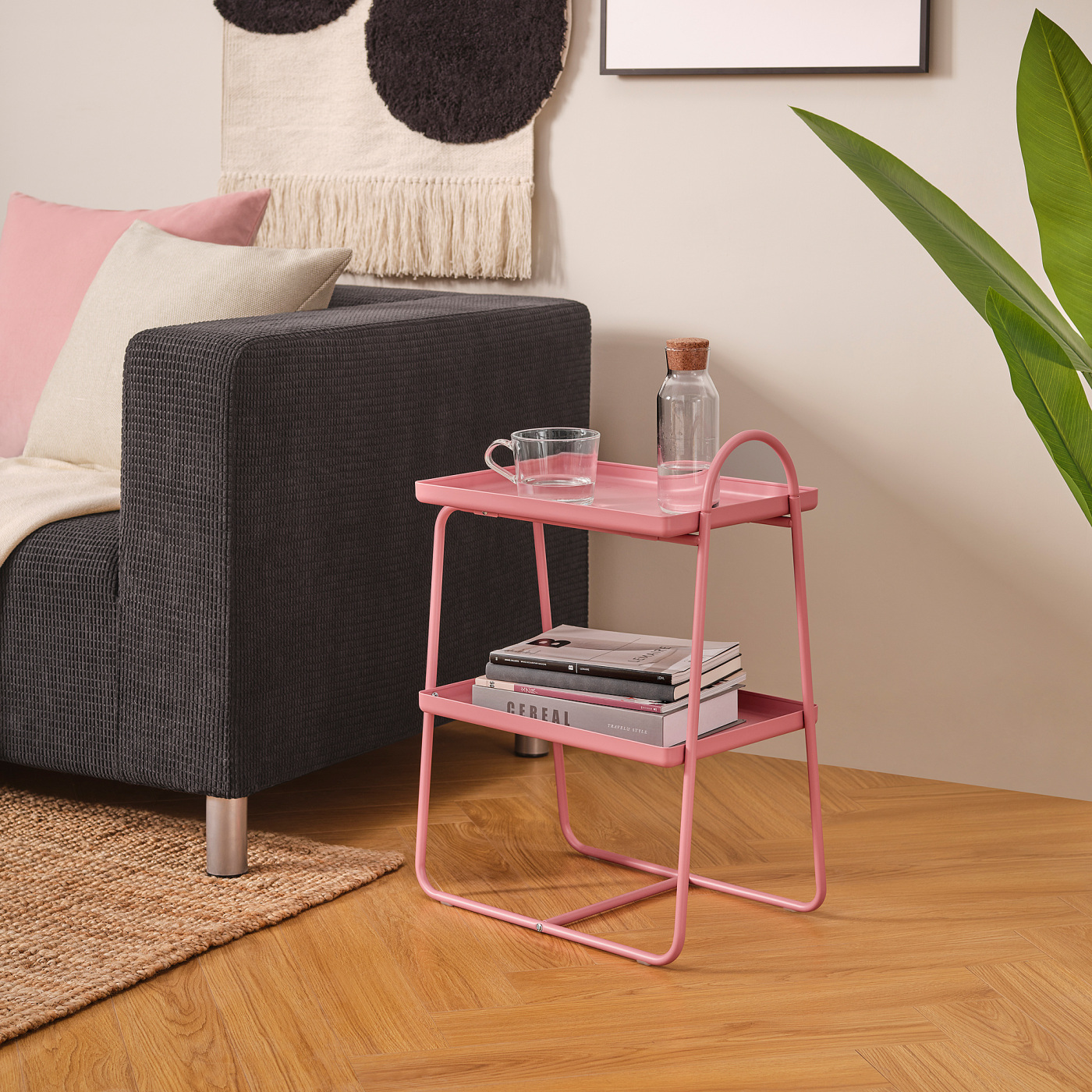 HATTÅSEN bedside table/shelf unit pink - IKEA