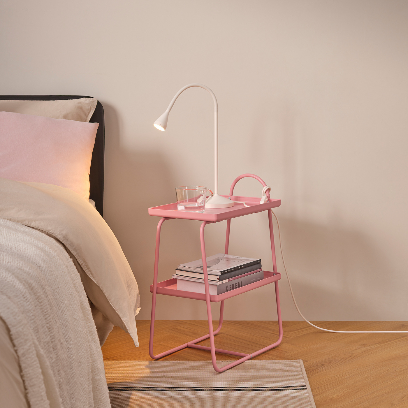 HATTÅSEN bedside table/shelf unit pink - IKEA