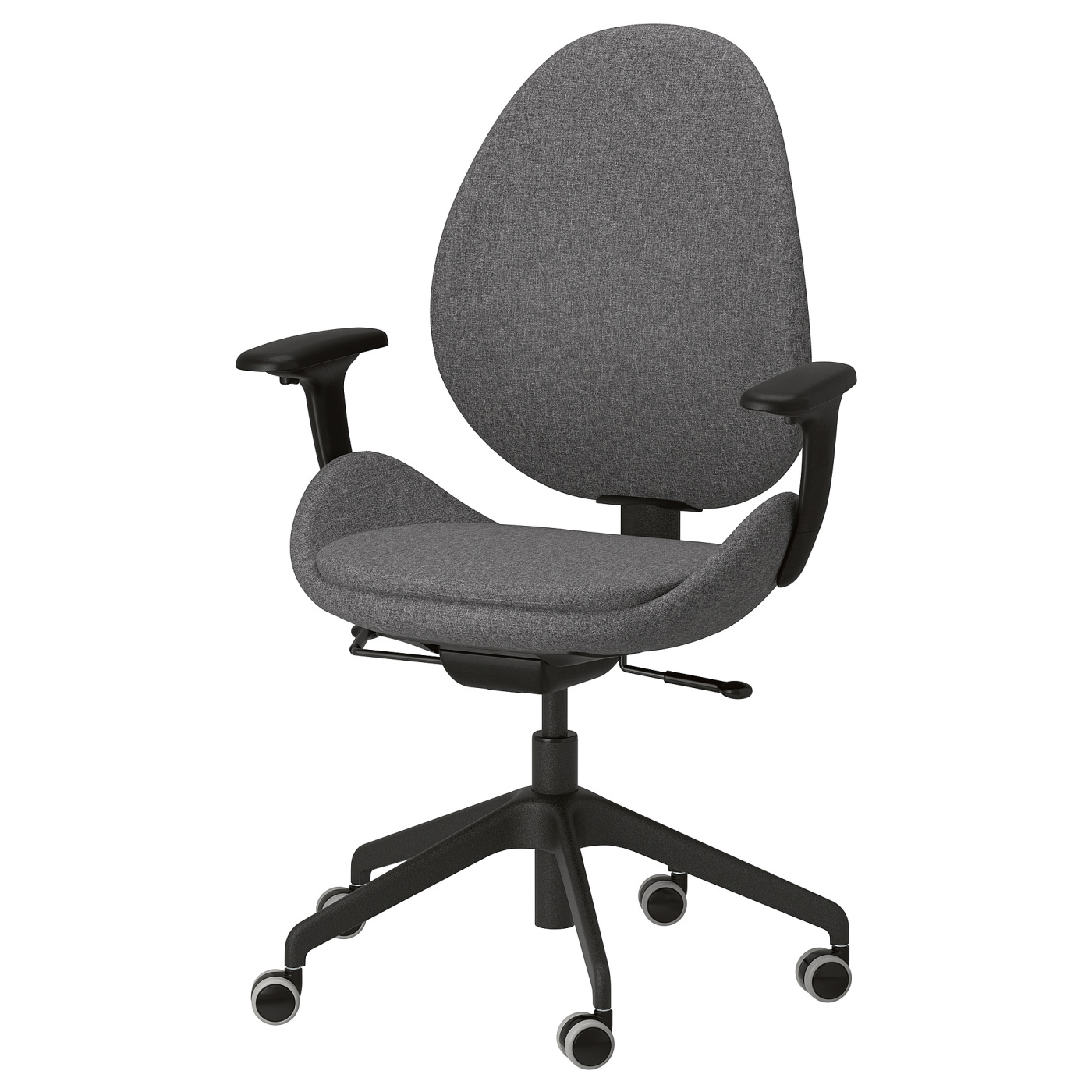 HATTEFJÄLL office chair with armrests Gunnared dark grey/black - IKEA