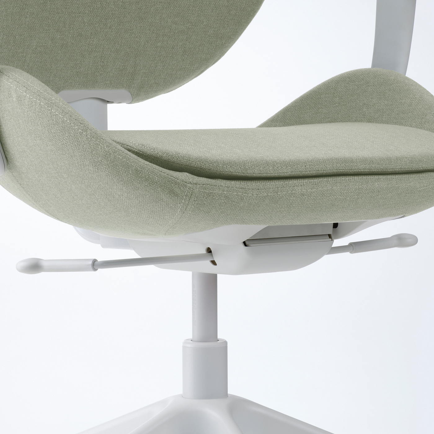 HATTEFJÄLL office chair with armrests Gunnared light green/white