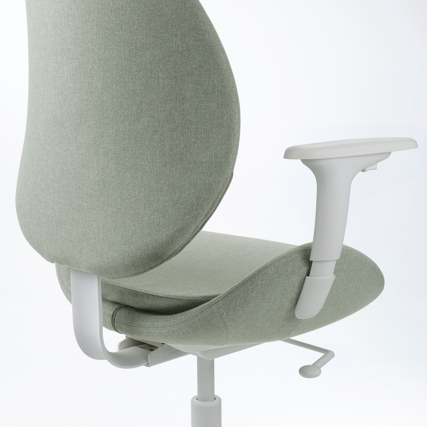 HATTEFJÄLL office chair with armrests Gunnared light green/white