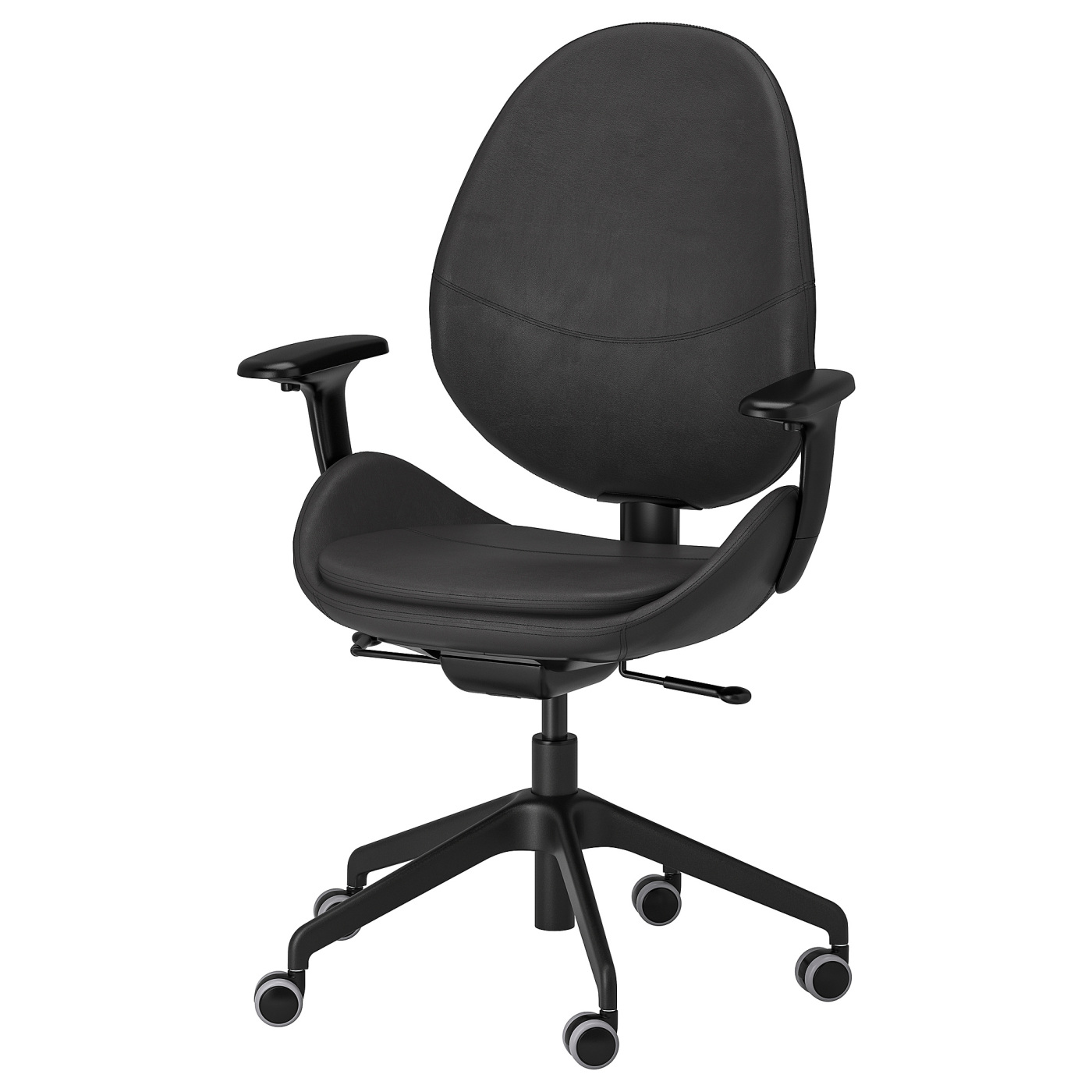 HATTEFJÄLL office chair with armrests Smidig black/black - IKEA