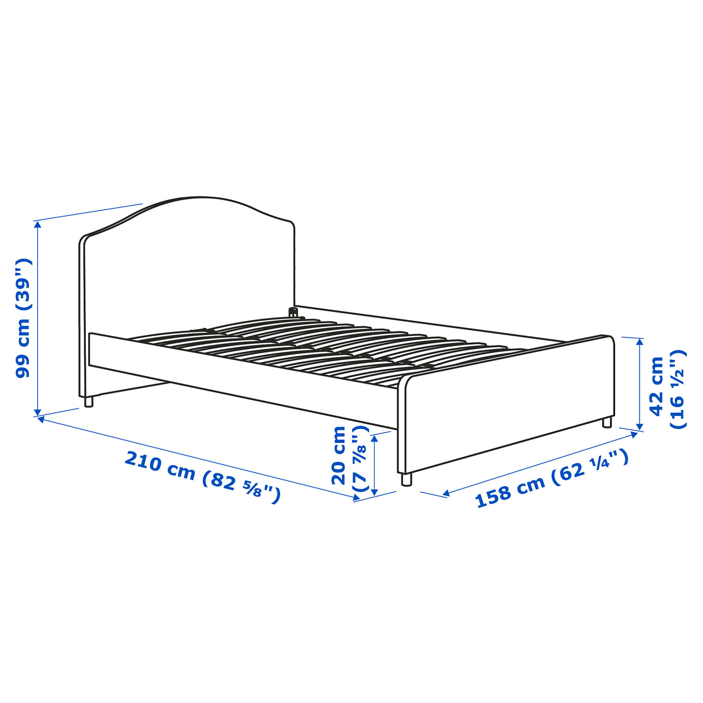 IKEA 海外風セミダブルベッドセット　HAUGA HAUGA bedroom furniture, set of 4 Lofallet beige/white - IKEA