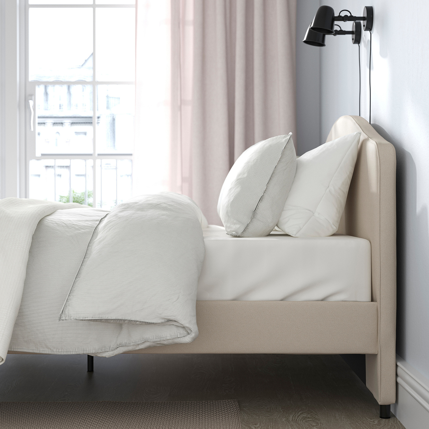 HAUGA bedroom furniture, set of 5 Lofallet beige/white - IKEA