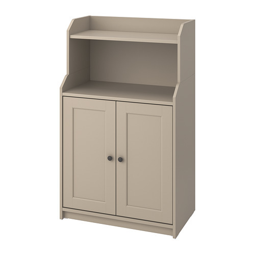 HAUGA high cabinet with 2 doors beige - IKEA