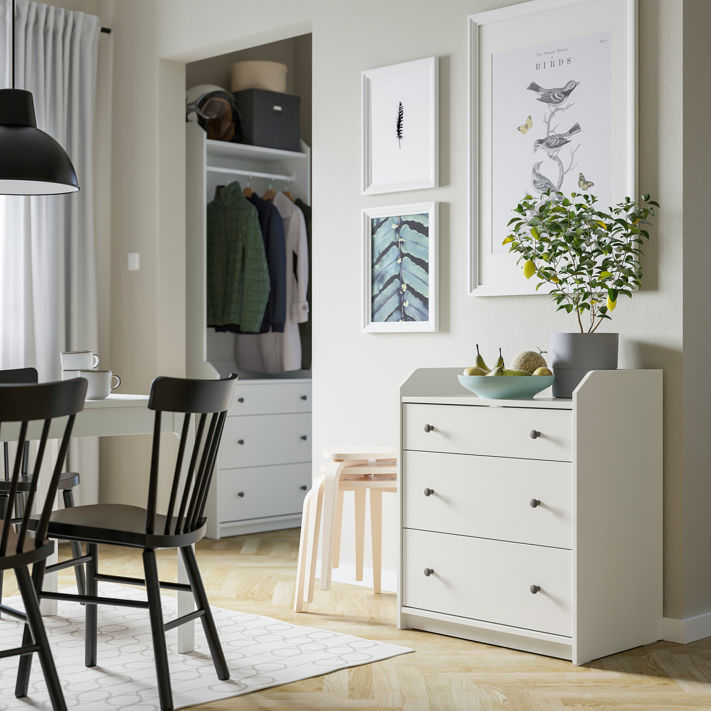 HAUGA chest of 3 drawers white - IKEA