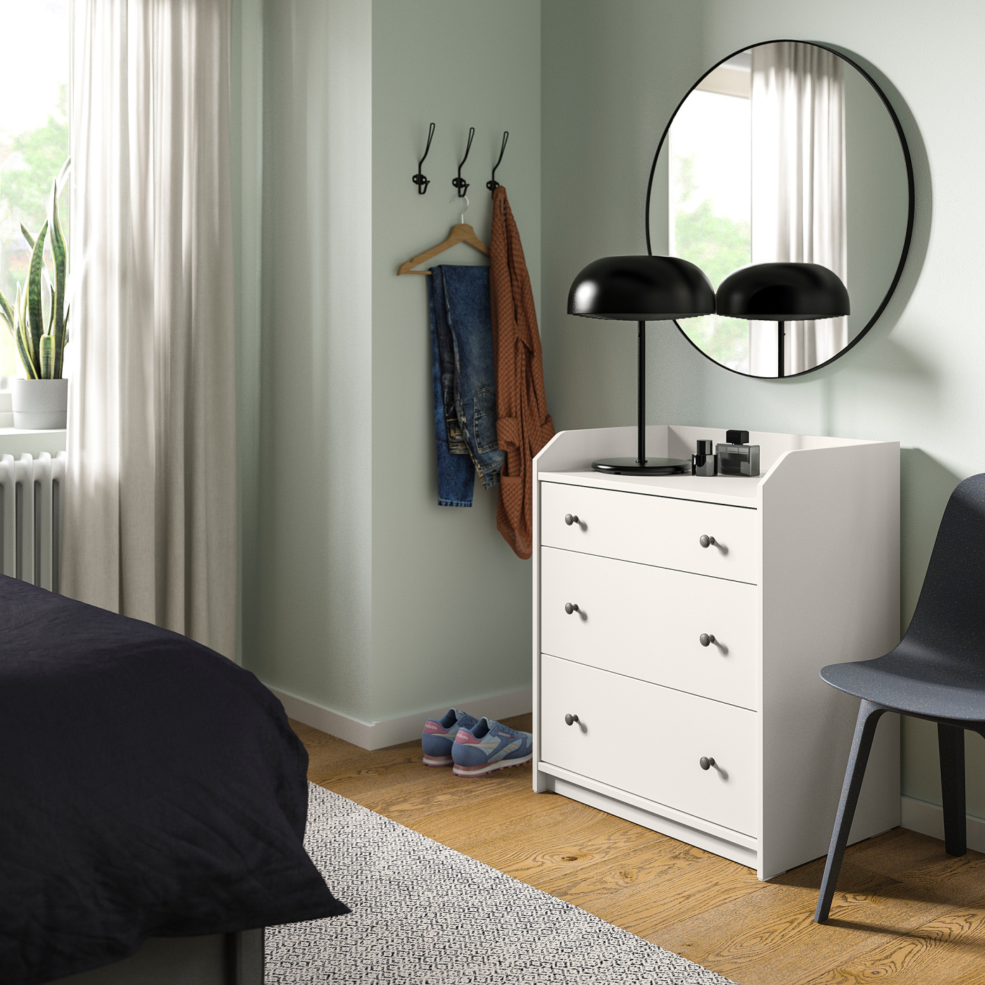 HAUGA chest of 3 drawers white - IKEA