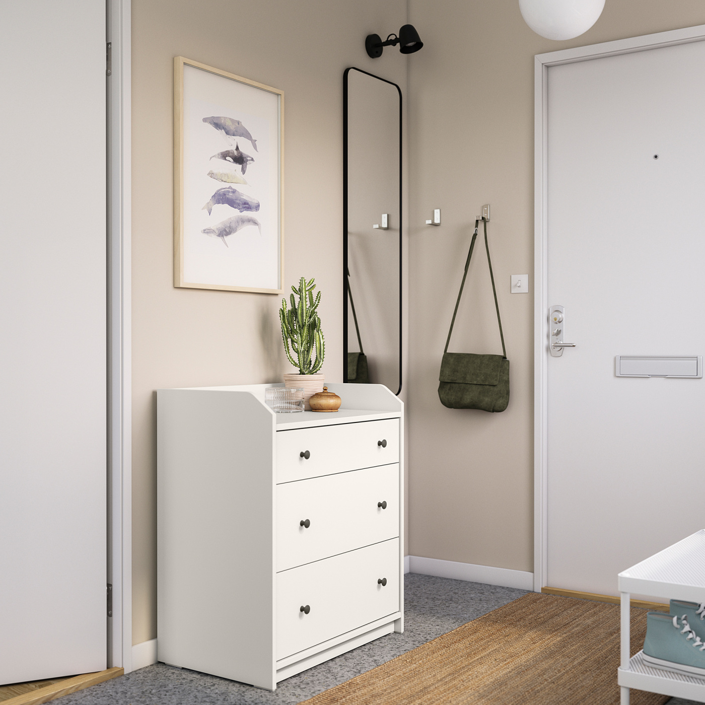 HAUGA chest of 3 drawers white - IKEA
